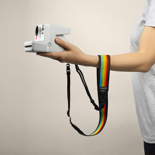  Polaroid Flat Camera Strap (Rainbow Black/Grey)